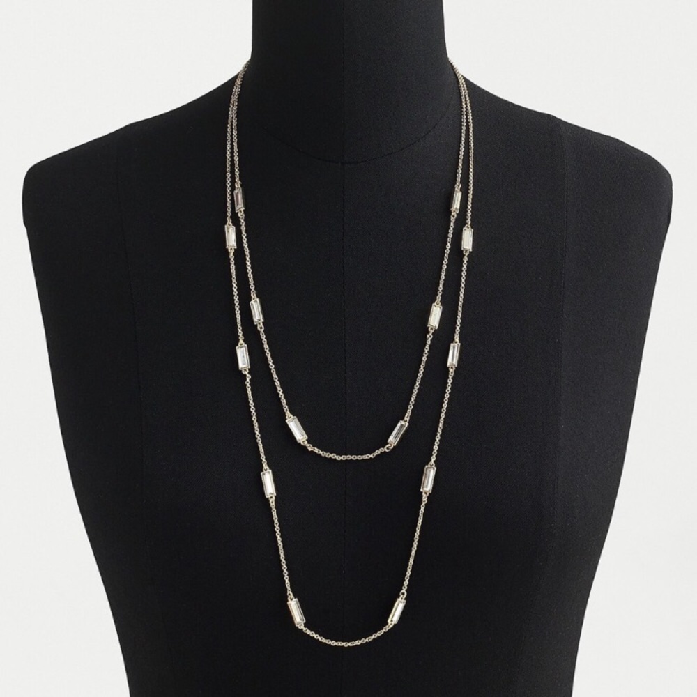 J. Crew Pavé baguette necklace